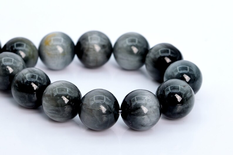 11-12MM Gray Chrysoberyl Cat Eye Beads Grade AA Genuine Natural Round Gemstone Loose Beads 17 Pcs 105944