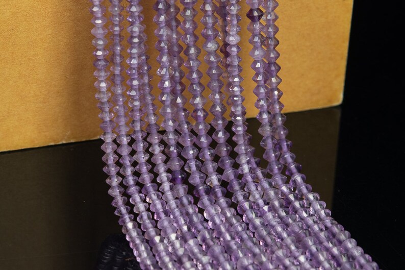 3x2MM Amethyst Beads Grade AAA Genuine Natural Faceted Rondelle Gemstone Loose Beads 111439 196 Pcs