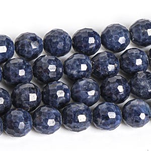 Genuine Natural Sapphire Gemstone Beads 5MM 9MM 10MM 11MM Blue Micro Faceted Round AA Quality Loose Beads