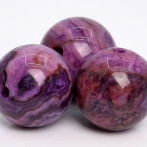 Crazy Lace Agate Gemstone Beads 9-10MM Purple Round AAA Quality Loose Beads (105208)