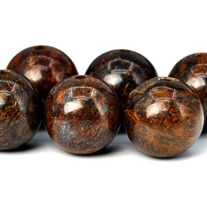 Genuine Natural Bronzite Gemstone Beads 4MM Toffee Bar Round AAA Quality Loose Beads (100134)