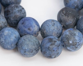 Genuine Natural Dumortierite Gemstone Beads 8MM Matte Blue Round AA Quality Loose Beads (105295)