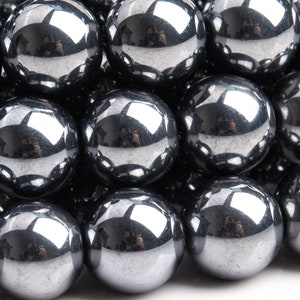 Synthetic Terahertz Gemstone Beads 8MM Silver Round AAA Quality Loose Beads (105439)