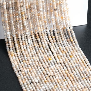 Genuine Natural Sunstone Hematite Inclusions Gemstone Beads 3x2MM Orange & Gray Faceted Rondelle AA Quality Loose Beads (117863)