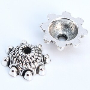 30 Pcs - 9x4MM Bead Cap Antique Silver Tone Zinc Alloy Bead Cap (63029-2338)
