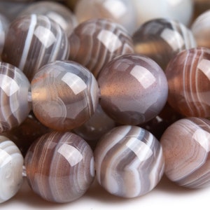 Genuine Natural Botswana Agate Gemstone Beads 6MM Round AAA Quality Loose Beads (101908)