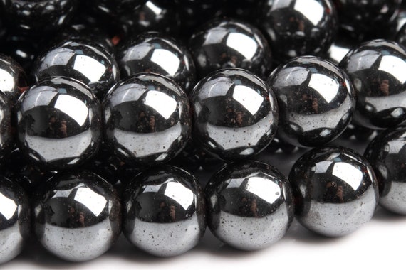 24 Hämatit Hematit 8 mm Echten Natürlichen Schwarz Perlen Rund Halbedelstein M97 