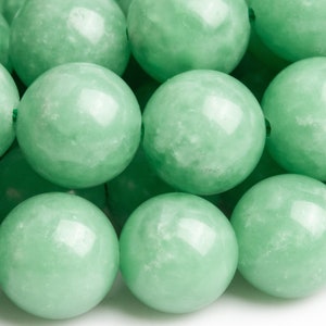 Genuine Natural Jade Gemstone Beads 6MM Green Round AAA Quality Loose Beads (119055)