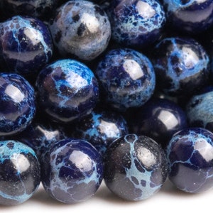 Sea Sediment Imperial Jasper Gemstone Beads 4MM Stormy Ocean Blue Round AAA Quality Loose Beads (112494)