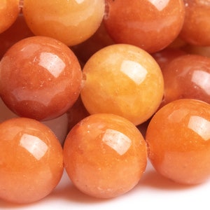 Aventurine Gemstone Beads 10MM Orange Round AAA Quality Loose Beads (101189)