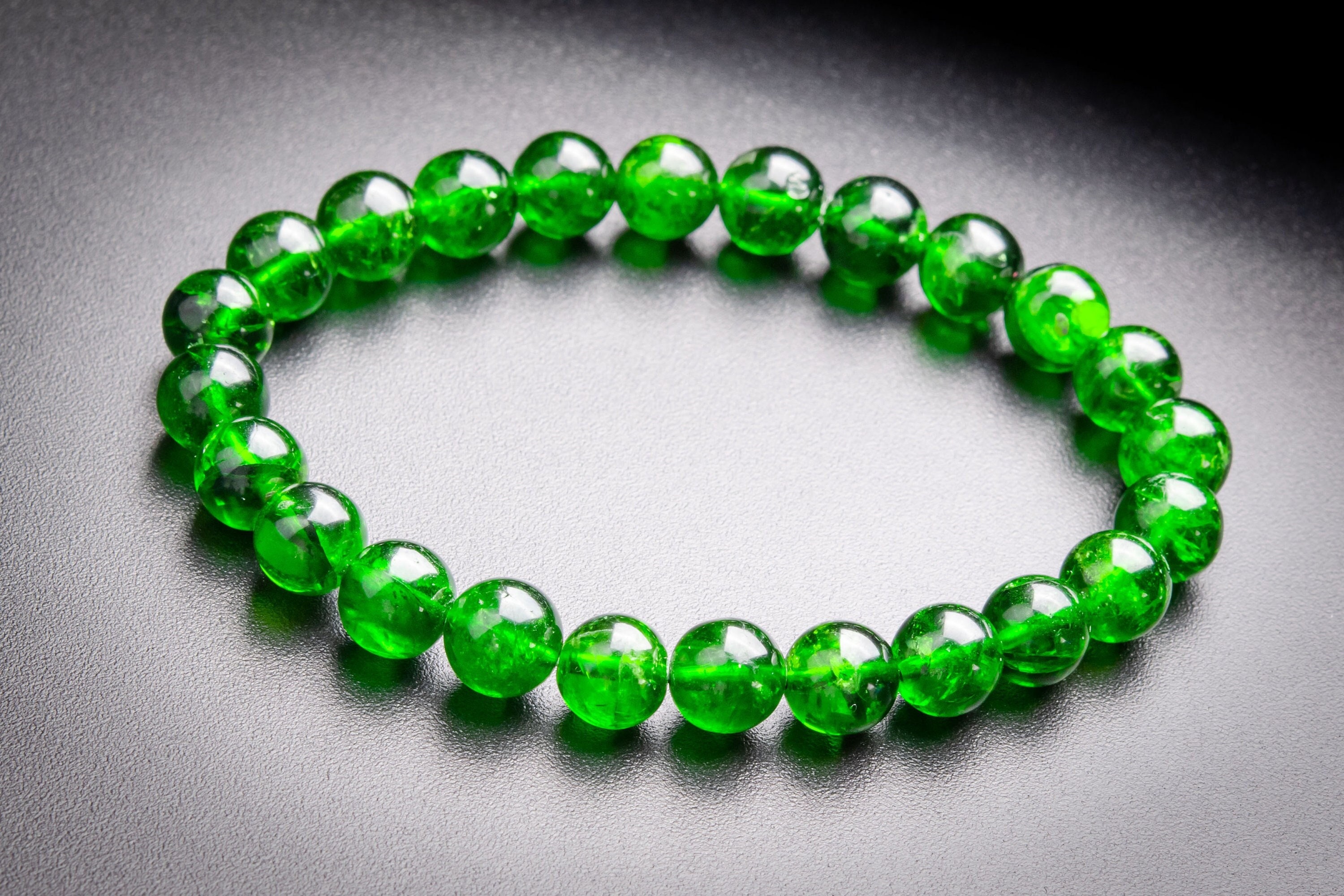 7-8MM Transparent Chrome Diopside Bracelet Intense Forest 7-8MM Transparent Chrome Diopside Bracelet Intense Forest