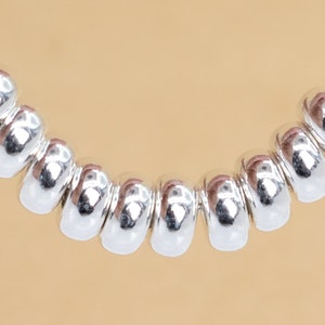 10 Pcs - 5x2.5MM Sterling Silver Rondelle Spacer Beads for Jewelry Making (63939-2131)