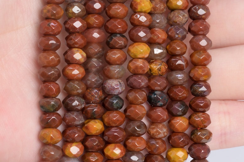 108923 6x4MM Ocean Fossil Agate Beads Grade AAA Genuine Natural Faceted Rondelle Gemstone Loose Beads 87 42 Pcs