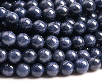 Genuine Natural Sapphire Gemstone Beads 4-5MM Deep Blue Round AAA Quality Loose Beads (124438)