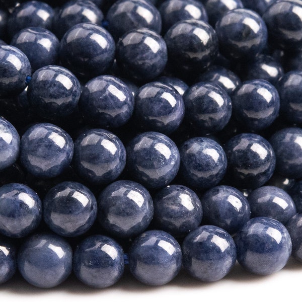 Genuine Natural Sapphire Gemstone Beads 4-5MM Deep Blue Round AAA Quality Loose Beads (124438)