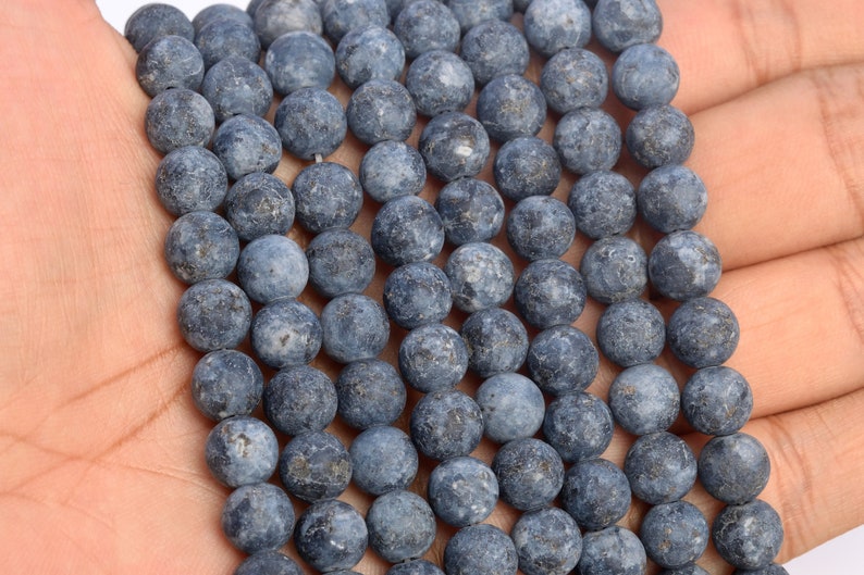 107002 8MM Matte Dark Blue Jade Beads Grade AAA Natural Round Gemstone Loose Beads 46 24 Pcs