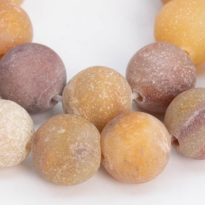 Genuine Natural Microcline Gemstone Beads 8MM Matte Yellow Round AAA Quality Loose Beads (103129)