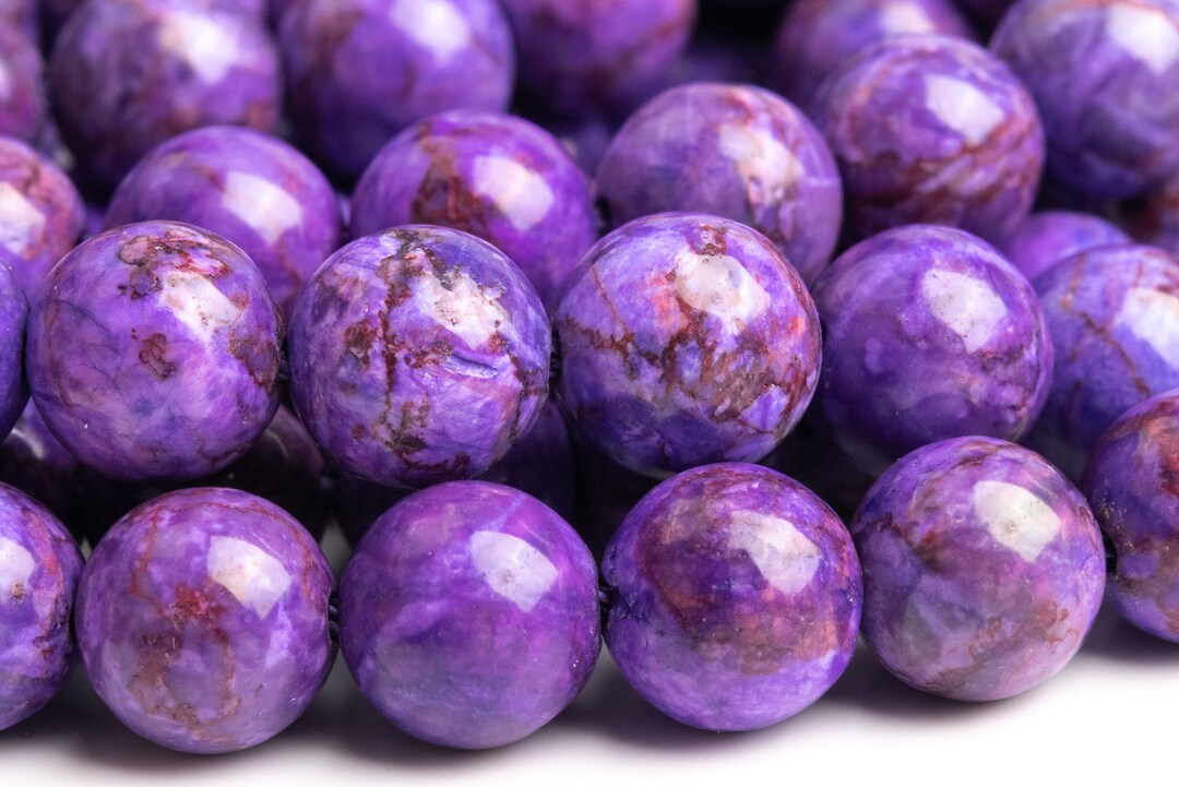 Grade AAA Natural Pink Purple Magnesite Turquoise Beads - Round 6/8-9/10/12mm