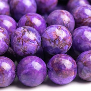 Magnesite Turquoise Gemstone Beads 8MM Blue Purple Round AAA Quality Loose Beads (108848)