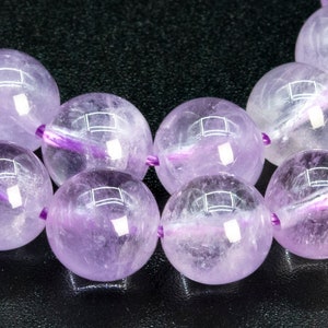 Genuine Natural Lavender Amethyst Gemstone Beads 7-8MM Transparent Light Purple Round AA Quality Loose Beads (115192)