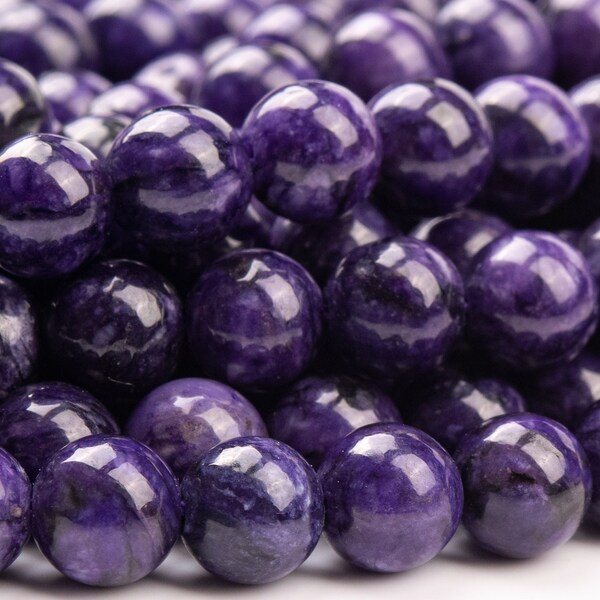 Treated Charoite Gemstone Beads 6MM Deep Purple Round A Quality Loose Beads (106267)