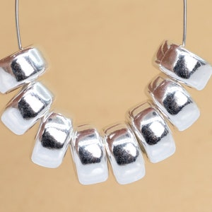 10 Pcs - 6x3MM Sterling Silver Rondelle Spacer Beads for Jewelry Making (63938-2131)