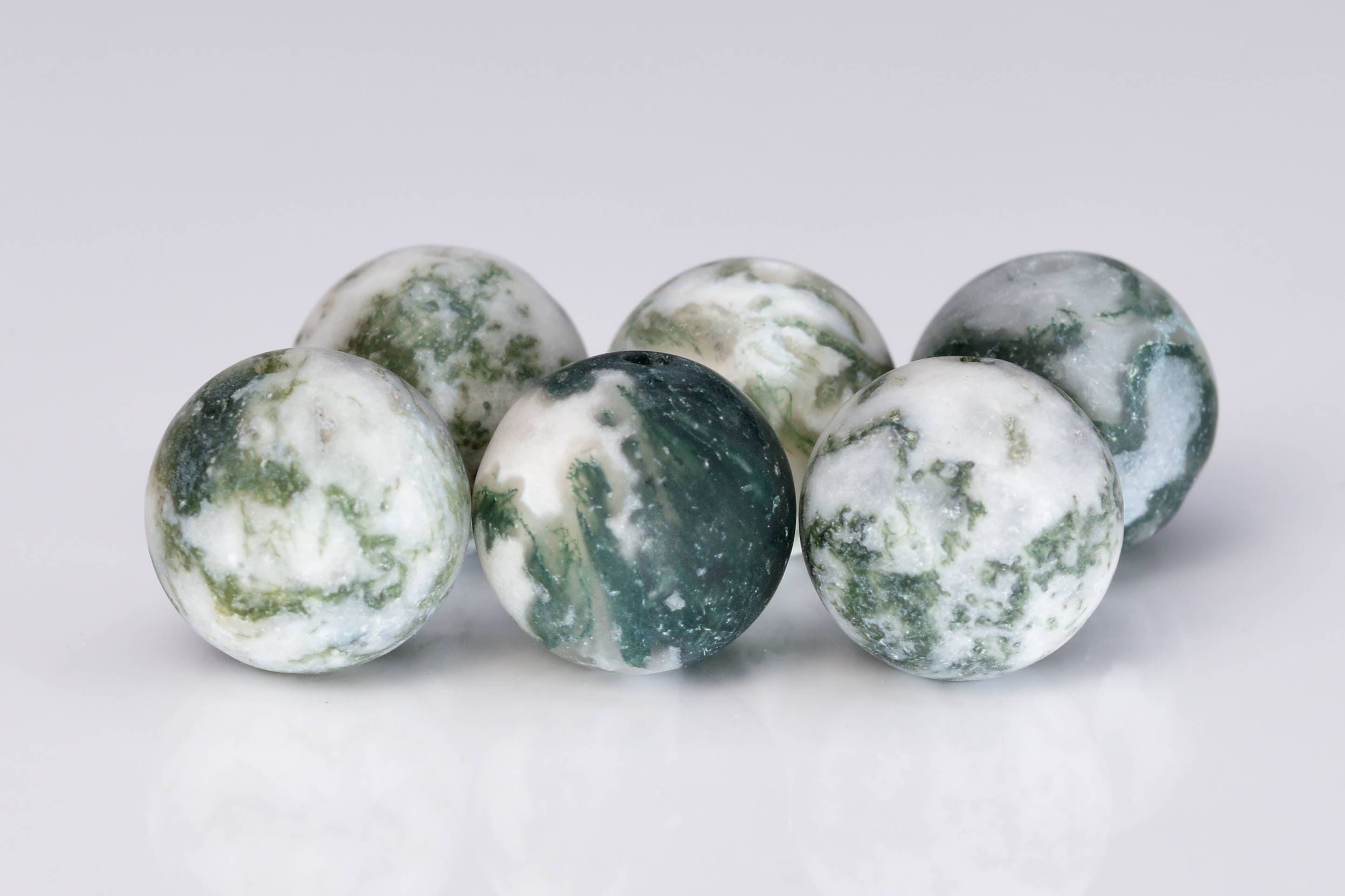 90 / 45 Pcs 4MM Matte Green and White Moss Agate Beads Grade | Etsy