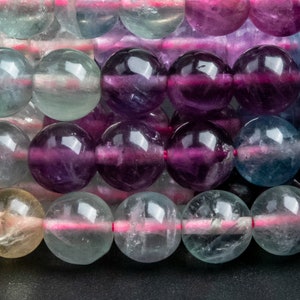 Genuine Natural Fluorite Gemstone Beads 6MM Multicolor Round AA+ Quality Loose Beads (123898)