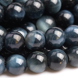Genuine Natural Tiger Eye Gemstone Beads 4MM Blue Round AAA Quality Loose Beads (111028)