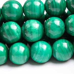 Genuine Natural Malachite Gemstone Beads 6MM Green Round AA Quality Loose Beads (119076)