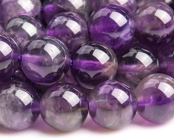Genuine Natural Amethyst Gemstone Beads 6MM Purple Round A Quality Loose Beads (110979)