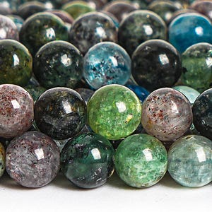 Genuine Natural Kyanite Gemstone Beads 6MM Green Blue Round A Quality Loose Beads (116122)
