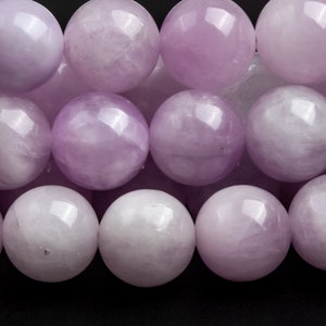 Genuine Natural Kunzite Gemstone Beads 8MM Purple Round AAA Quality Loose Beads (123933)