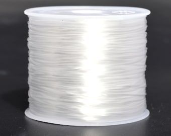 1 Spool - High Quality 0.8MM White Japanese Elastic Cord / Thread Crystal String (64705-S2549)