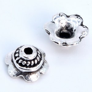30 Pcs - 8x4MM Bead Cap Antique Silver Tone Zinc Alloy Bead Cap (63079-2349)