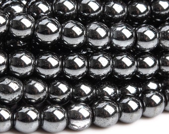 Genuine Natural Hematite Gemstone Beads 4MM Black Round AAA Quality Loose Beads (101315)