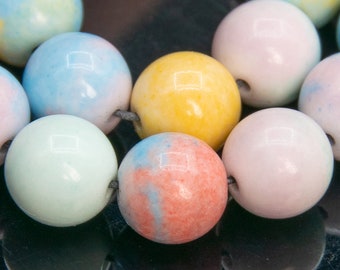 Stone Beads 10MM Multicolor Round Loose Beads (109940)