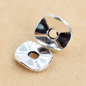30 Pcs - 6x1MM Antique Silver Tone Wavy Square Spacer Beads (62408-2258)
