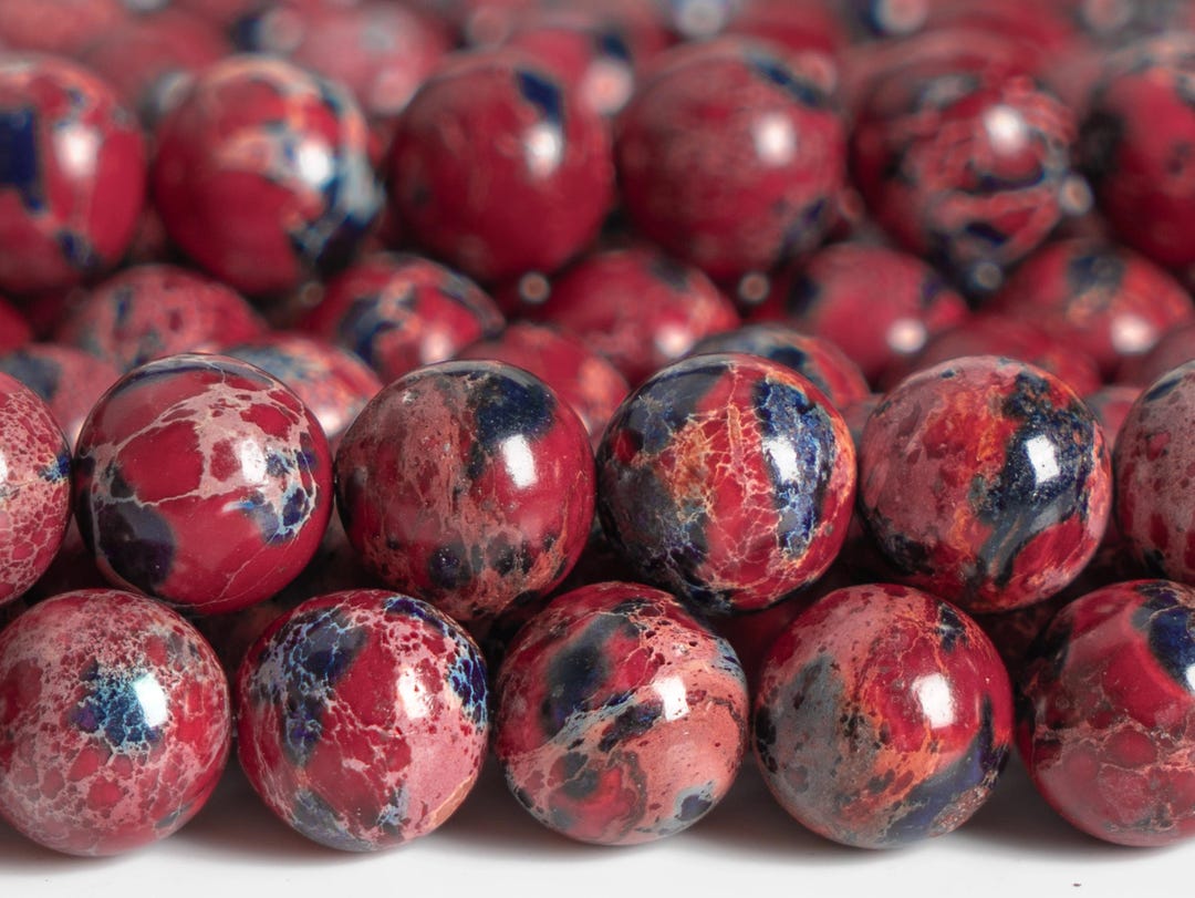 AAA Black Blue Red Sea Sediment Imperial Jasper Gemstone Beads 4MM ...