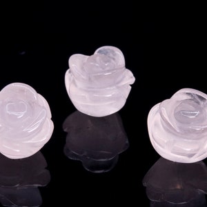 5 Pcs - 10MM Rose Quartz Beads Grade AAA Genuine Natural Rose Carved Gemstone Flower Beads (112587)