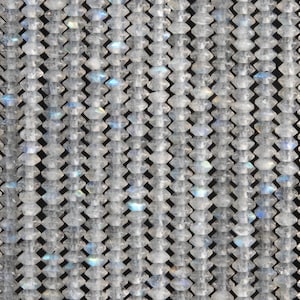 Genuine Natural Labradorite Gemstone Beads 3x2MM Light Gray Faceted Rondelle AAA Quality Loose Beads (111779)