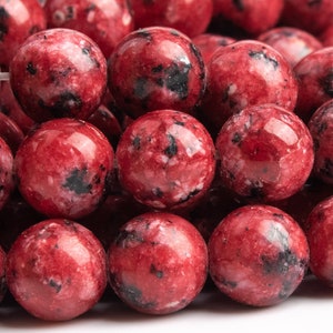Jade Gemstone Beads 8MM Deep Red Round AAA Quality Loose Beads (106277)
