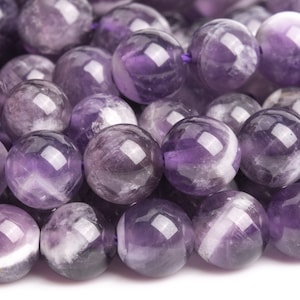 Genuine Natural Dog Teeth Amethyst Gemstone Beads 6MM Deep Purple Round AA Quality Loose Beads (121610)