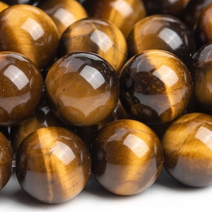 Genuine Natural 12MM Yellow Tiger Eye Gemstone Beads Round AAA Quality 15&quot; Strand Loose Beads (121620)
