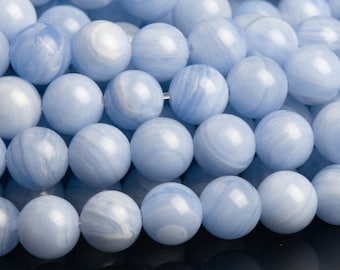 Cuentas de ágata de encaje, redondas, sueltas, de 6 mm, color púrpura y azul (120166)