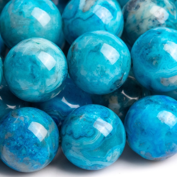 Crazy Lace Agate Gemstone Beads 10MM Blue Round AAA Quality Loose Beads (105207)