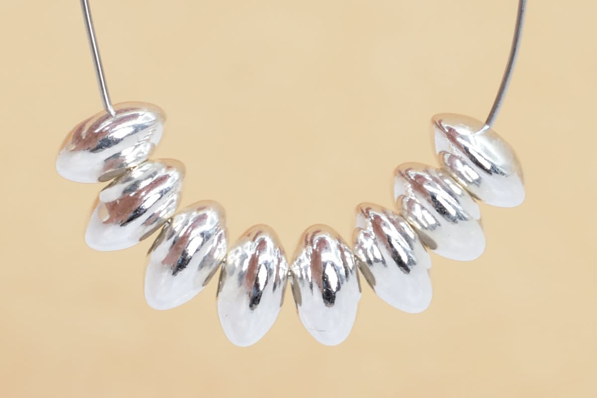 10個入り - 6 x 3 MM スターリングシルバー ソーサースペーサービーズ