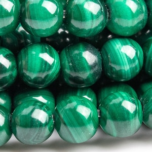 Genuine Natural Malachite Gemstone Beads 4MM Green Round AAA Quality Loose Beads (102121)