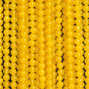 Malaysian Jade Gemstone Beads 3MM Golden Yellow Round AAA Quality Loose Beads (110823)