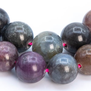 Genuine Natural Ruby Sapphire Gemstone Beads 9-10MM Multicolor Round A Quality Loose Beads (113452)